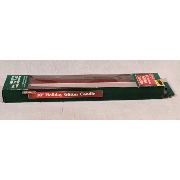 NOS Candles Glitter Taper Joy Brite Holiday Christmas Red 10" Vtg Set Of 2 - Picture 8 of 13